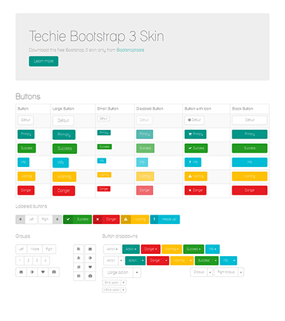 Techie – Free skin for Bootstrap 3